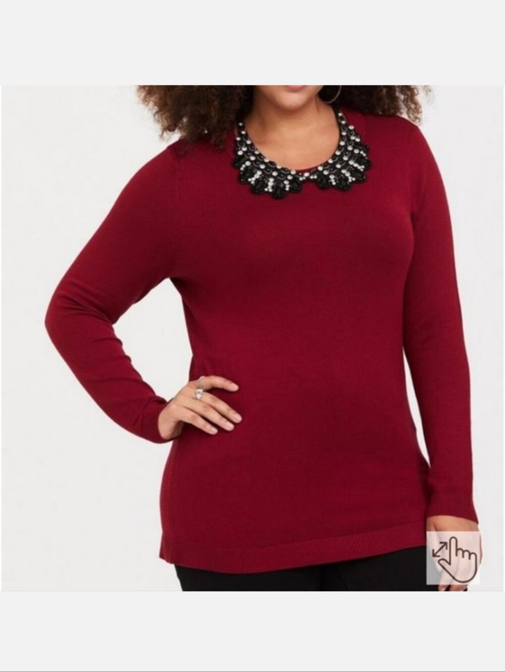 Torrid NEW! Red Embellished Pullover
